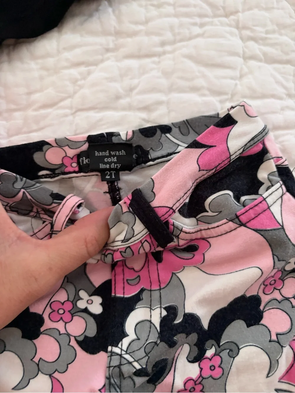Flowers by Zoe Black Tee with Pink & Gray Floral Pajama Pants